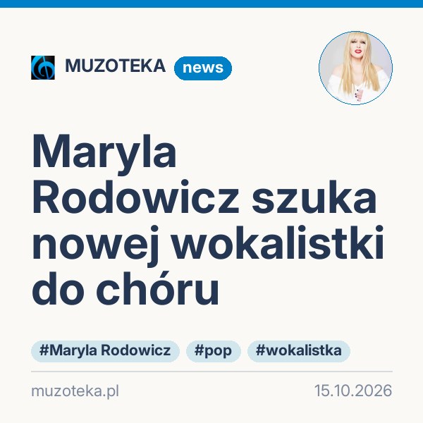 Maryla Rodowicz szuka nowej wokalistki do chóru