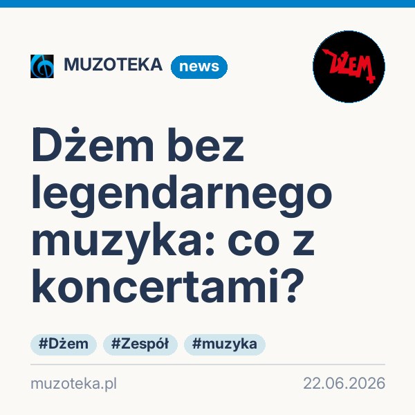 Dżem bez legendarnego muzyka: co z koncertami?