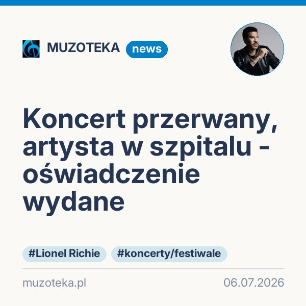 Koncert przerwany, artysta w szpitalu - oświadczenie wydane