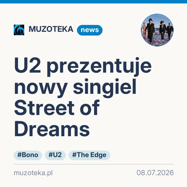 U2 prezentuje nowy singiel Street of Dreams