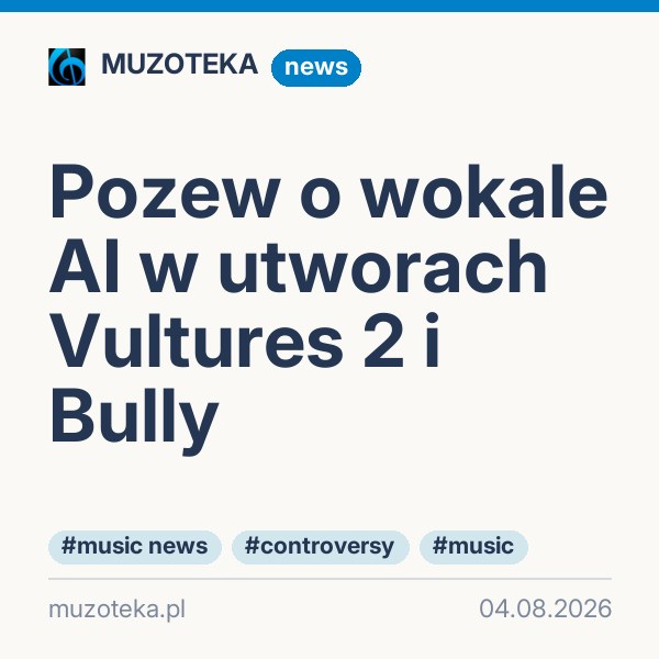 Pozew o wokale AI w utworach Vultures 2 i Bully