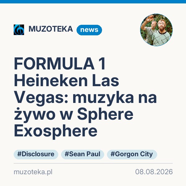 FORMULA 1 Heineken Las Vegas: muzyka na żywo w Sphere Exosphere