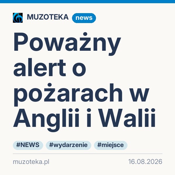 Poważny alert o pożarach w Anglii i Walii