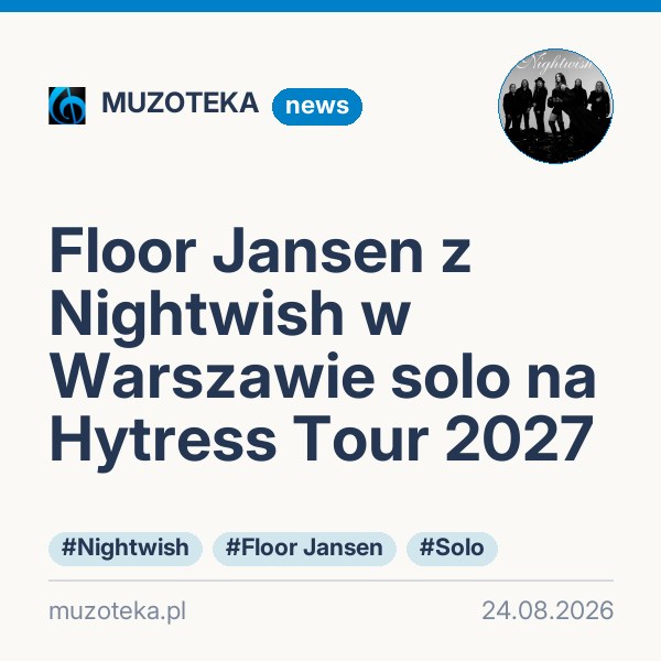 Floor Jansen z Nightwish w Warszawie solo na Hytress Tour 2027