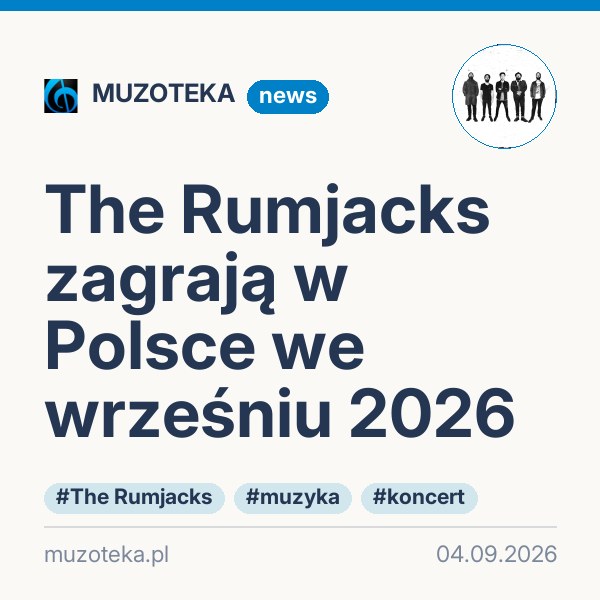 The Rumjacks zagrają w Polsce we wrześniu 2026