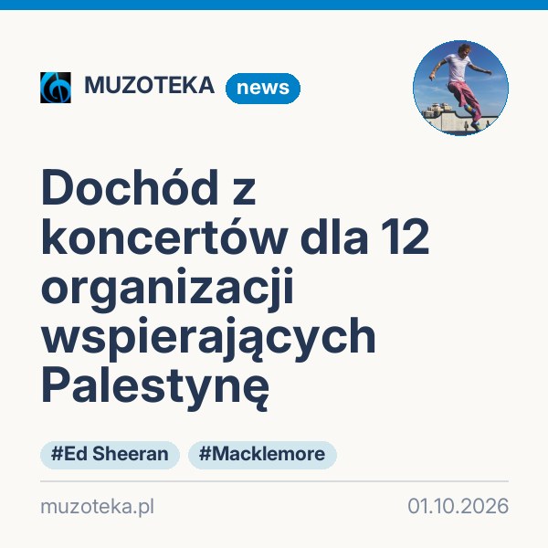 Dochód z koncertów dla 12 organizacji wspierających Palestynę
