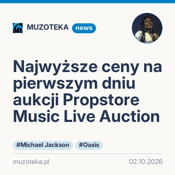 Najwyższe ceny na pierwszym dniu aukcji Propstore Music Live Auction
