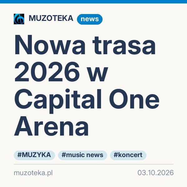 Nowa trasa 2026 w Capital One Arena