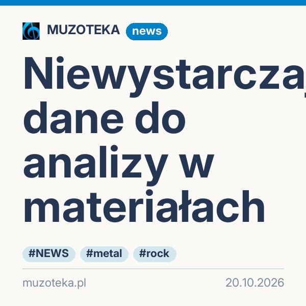 Niewystarczające dane do analizy w materiałach