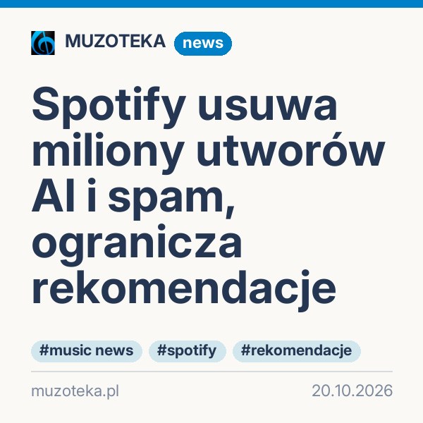 Spotify usuwa miliony utworów AI i spam, ogranicza rekomendacje