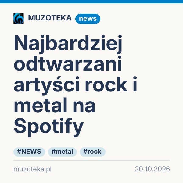 Najbardziej odtwarzani artyści rock i metal na Spotify
