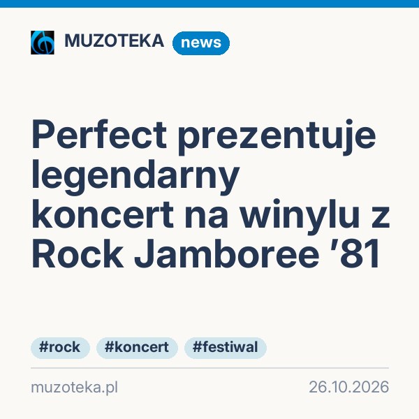 Perfect prezentuje legendarny koncert na winylu z Rock Jamboree ’81